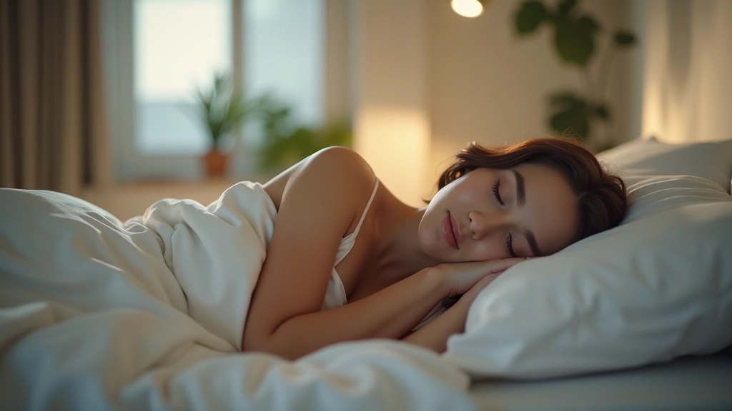 شاب نائم بشكل هادئ في غرفة مظلمة وهادئة تساعد على التعافي العضلي